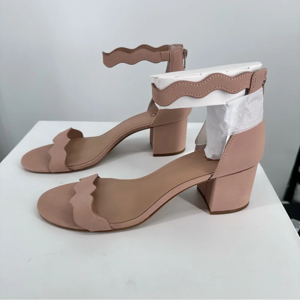 I.N.C. Hadwin Scallop Two-Piece Sandals in Pink Bloom size 12 Ankle Strap